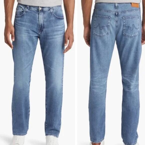 AG Adriano Goldschmied Everett Slim Straight Jeans Men's Size 36 32 Medium Wash - Picture 1 of 16